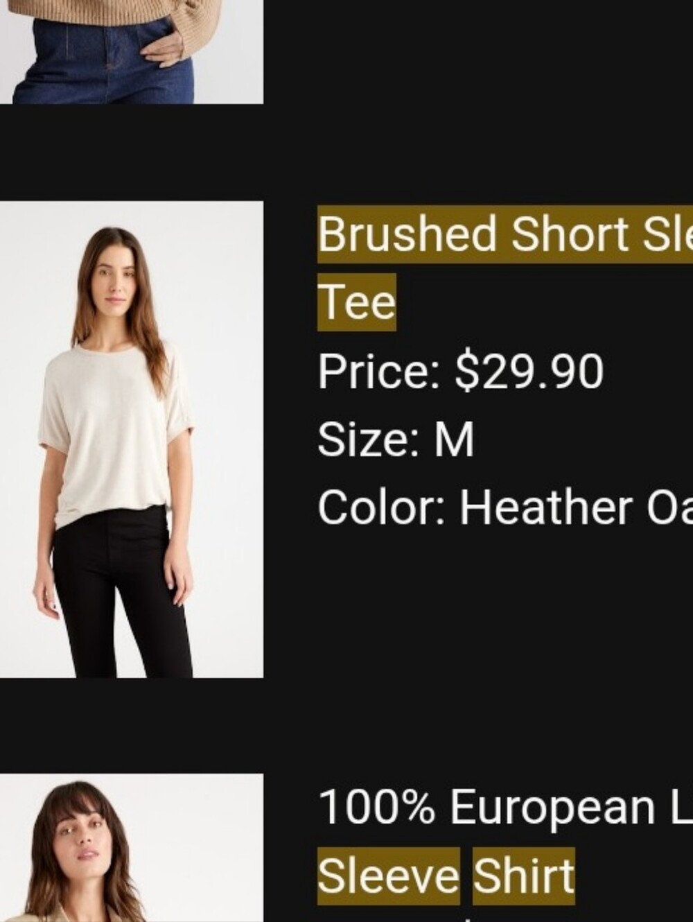 Quince Brushed Short Sleeve Lounge Tee In Heather Oatmeal Medium